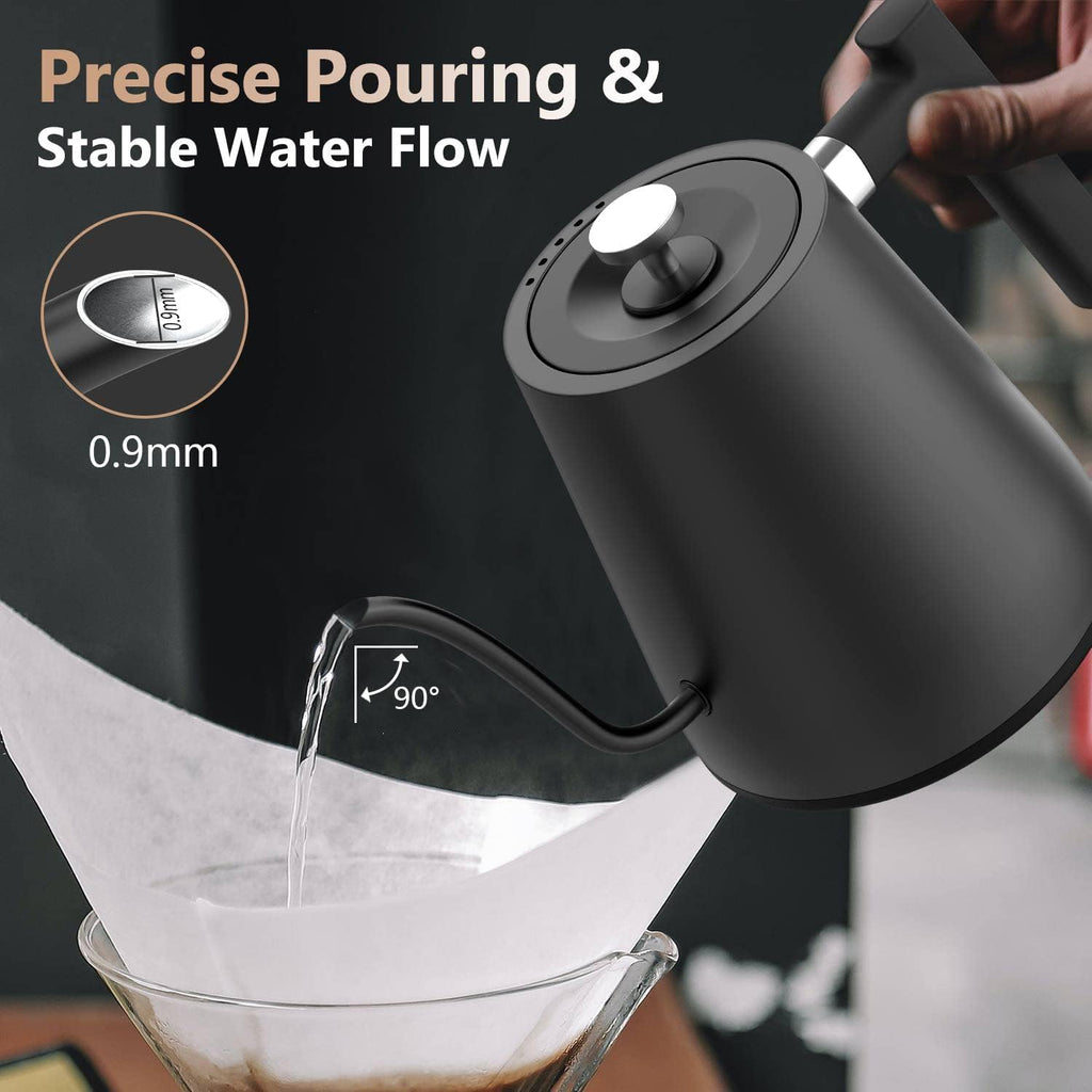 Jocuu Gooseneck Electric Pour Over Kettle with Temperature Control, Tea &  Pour Over Coffee Kettle, Stainless Steel, Auto Shutoff Boil-Dry Protection