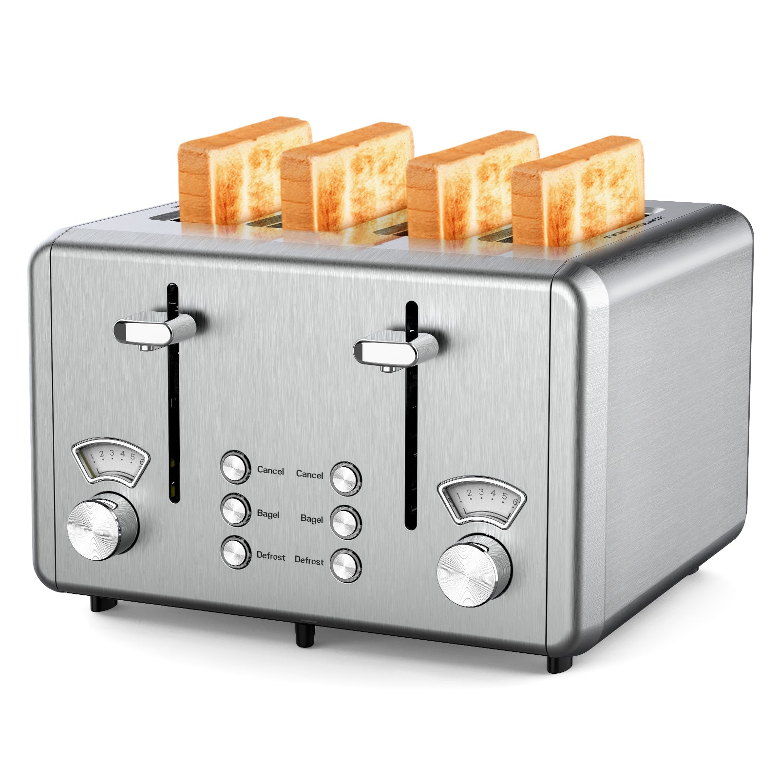 WHALL 4-Slice Dual-Control Toaster