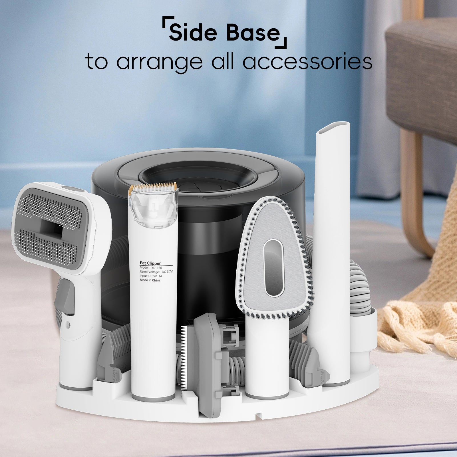 Pet Grooming Vacuum, Dog Hair Vacuum with 3 Modes, 5 In 1 Kit, 3L Large Dustbin, Low Noise