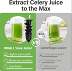 Whall Slow Masticating Juice - Cold Press Juicer Machines with Touchscreen，Reverse Function, Soft & Hard Produce, Quiet Motor