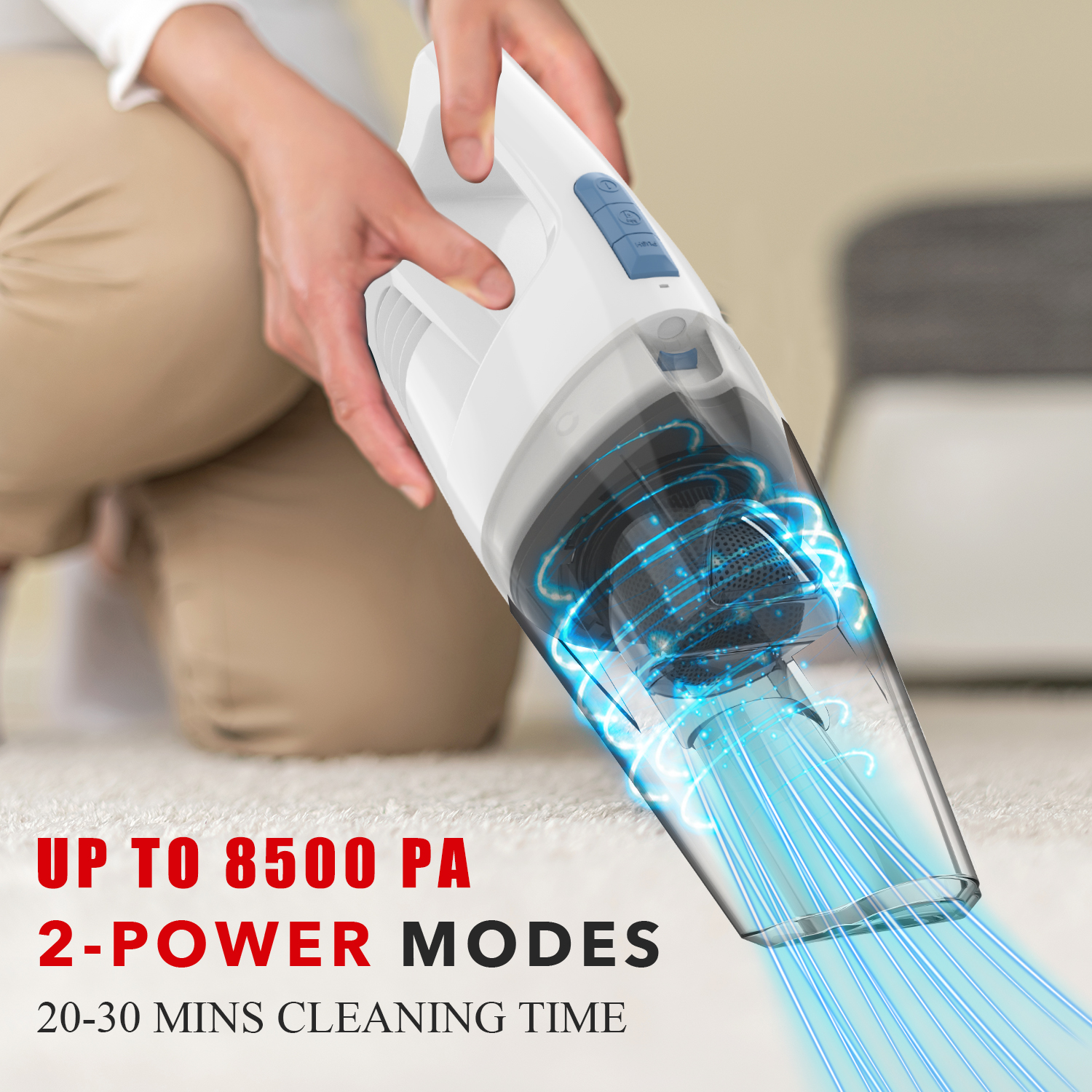 WHALL Cordless Handheld Vacuum, 8500PA Wet/Dry Portable for Home