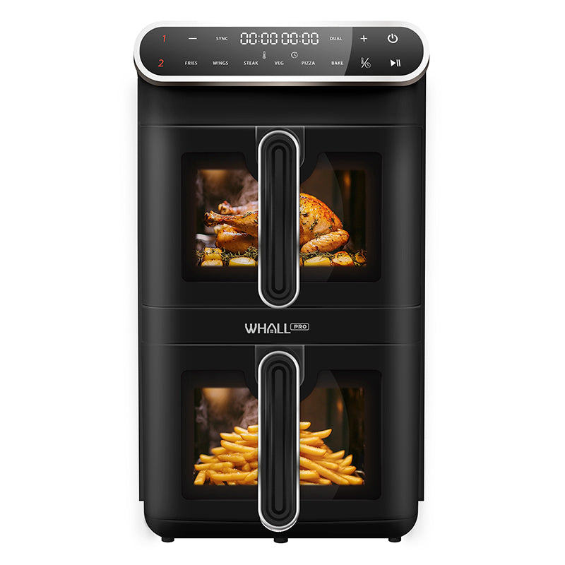 WhallPro® 11L Dual Basket Air Fryer – Independent Cook, Visible Windows, One-Touch Smart Control