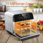 Whall Air Fryer Oven – 12QT Touchscreen Air Fryer with 12 Pre-set Menus, up to 95% Less Oil, and Clearlook Window