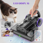 WHALL 4-in-1 UV Mattress Vacuum Cleaner, 21KPa Anti-Mite Bed Vacuum with Hot Air & LED Display