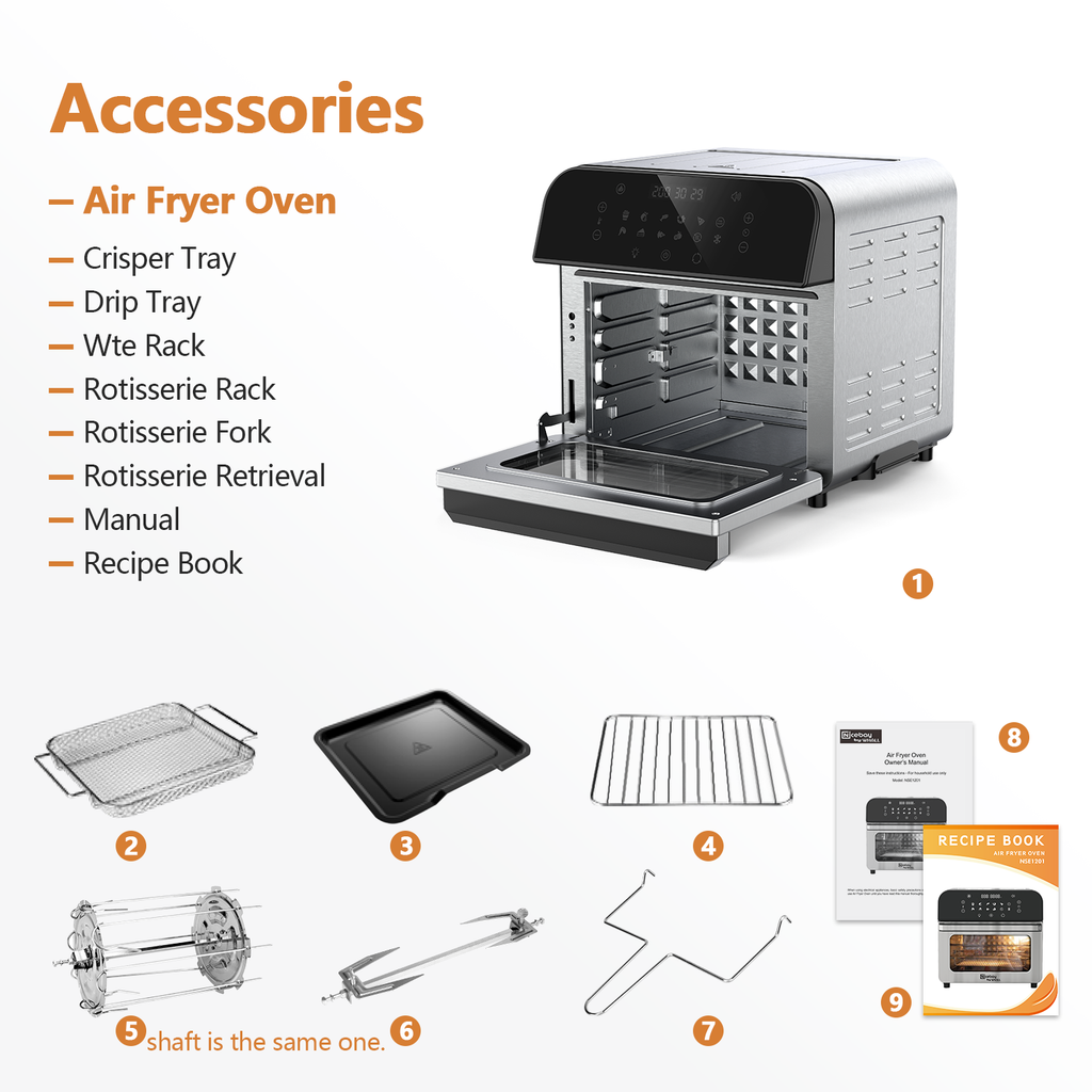 Oven Air Fryer Basket and Tray, Extra Large Crisper Tray and
