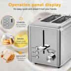 WHALL 2-Slice Stainless Steel Toaster