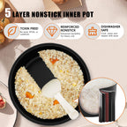 WHALL Digital Rice Cooker – 10-Cup Uncooked / 20-Cup Cooked Capacity,Slow Cooker, Oatmeal Setting, Auto Keep Warm Feature, Stainless Steel