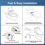 WHALL - Smart Bidet Toilet Seat, Retractable Dual Nozzles & Adjustable Pressure, Heated Seat & Warm Water