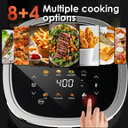WhallPro 4QT Compact Air Fryer, 9-in-1 with Smart Digital Color TouchScreen Air Fryers, View Window, Air Fry, Roast, Bake, Broil, Reheat, Dehydrate, 12 Presets,Dishwasher Safe Basket &amp; Less Oil Nonstick