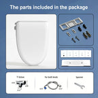 WHALL - Smart Bidet Toilet Seat, Retractable Dual Nozzles & Adjustable Pressure, Heated Seat & Warm Water