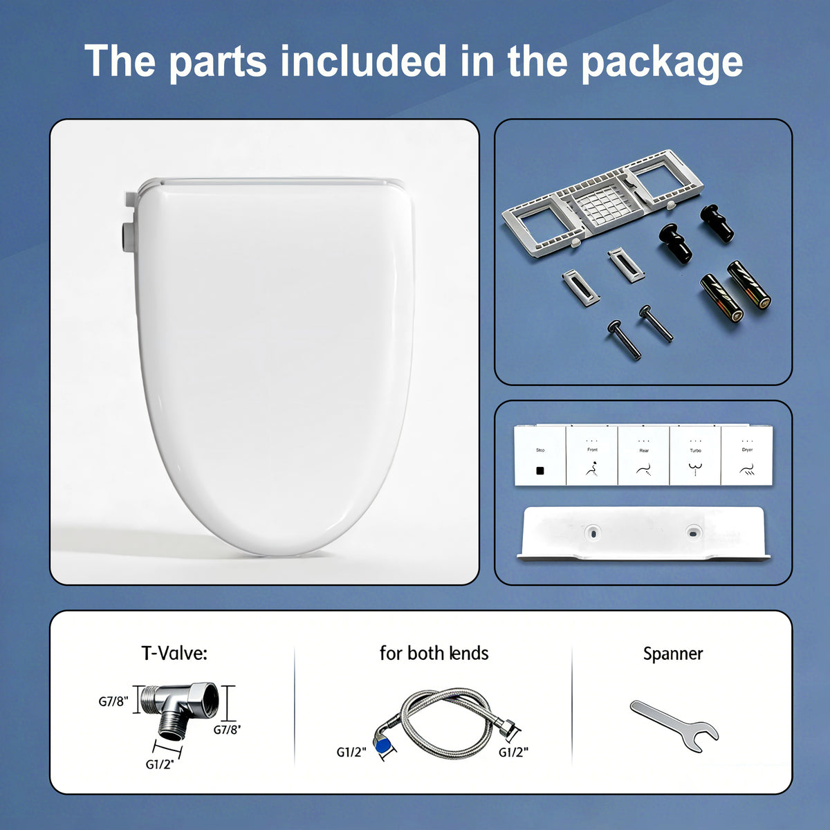 WHALL Smart Electric Bidet Toilet Seat for Elongated Toilets