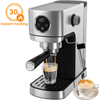 WHALL 20 Bar Touchscreen Espresso Machine & Coffee Maker – With Milk Frother Steam Wand, Stainless Steel Build & Removable Water Tank