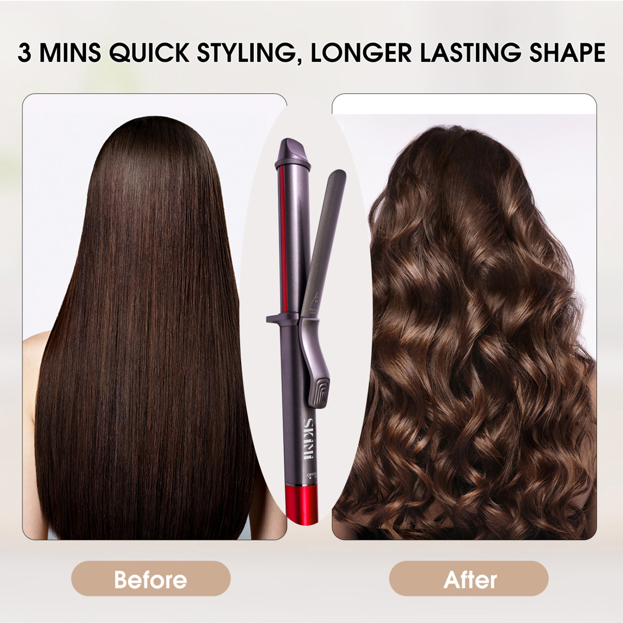 Nicebay Curling Iron, Professional Instant Heat Up Hair Curling Wand Set, Curling Wand