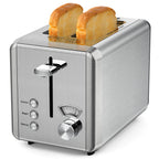 Whall Knob Toaster 2 Slice | Stainless Steel, Digital Timer, Sound | 6 Bread Types & Shades