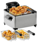 WHALL Deep Fryer with 3 Baskets,5 L/21 Cups Oil Capacity