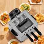 WHALL Deep Fryer with 3 Baskets,5 L/21 Cups Oil Capacity