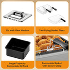 WHALL Deep Fryer with 3 Baskets,5 L/21 Cups Oil Capacity