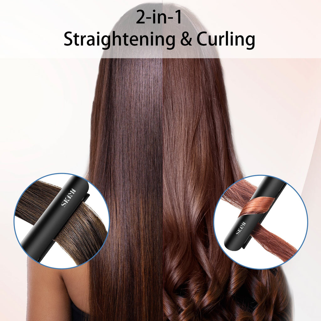 SKIMI Hair Straightener Flat Iron, Hair Straightening, Curling-5 Temp, Dual Voltage,Fast Heat