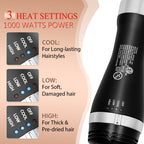 SKIMI 1000W Ionic Ceramic Hair Dryer Brush with Attachments, 3-Speed Hot Air Styling Tool