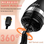 SKIMI 1000W Ionic Ceramic Hair Dryer Brush with Attachments, 3-Speed Hot Air Styling Tool