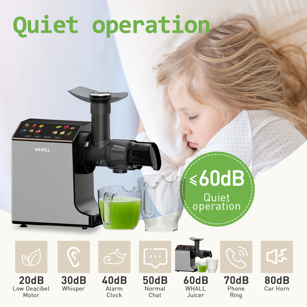 WHALL Slow Juicer, Masticating Juicer, Celery Juicer Machines, Cold Press Juicer Machines