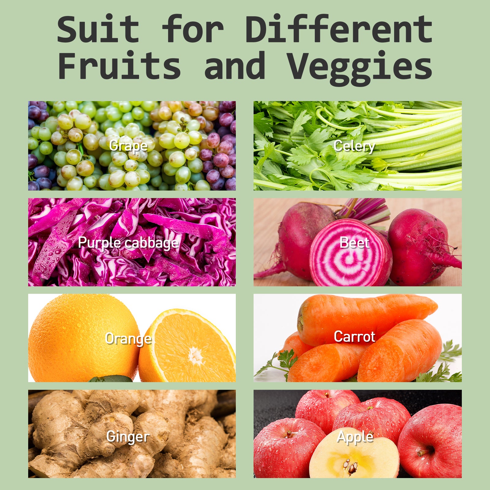 WHALL Slow Juicer, Masticating Juicer, Celery Juicer Machines, Cold Press Juicer Machines