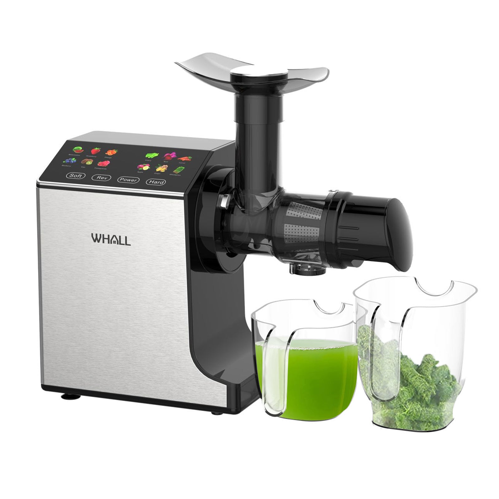 Whall® Masticating Slow Juicer ZM1523, Professional Stainless Juicer Machines for Vegetable and Fruit, Touchscreen Cold Press Juicer with 2 Speed Modes