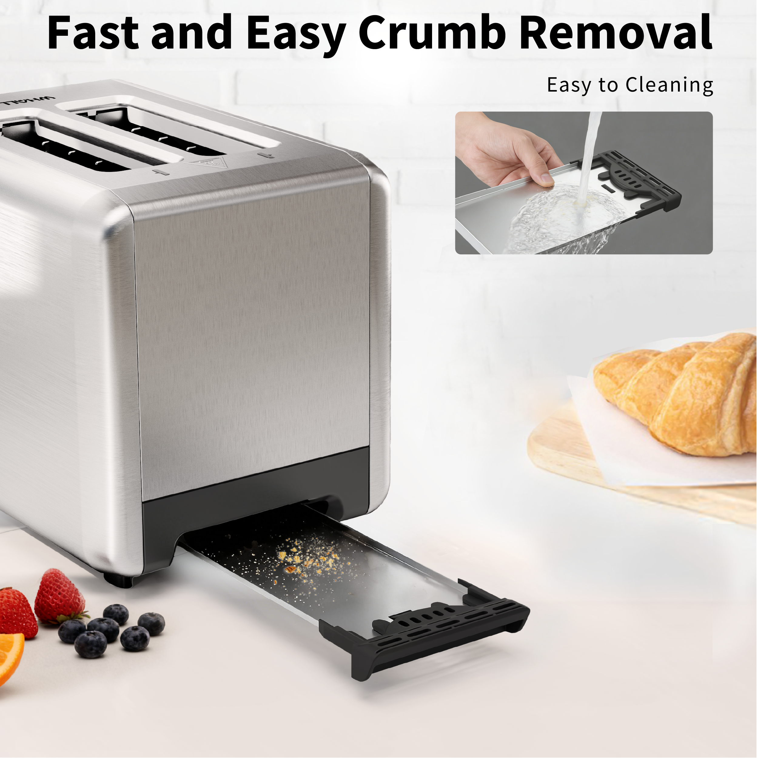 WHALL 2-Slice Touchscreen Toaster