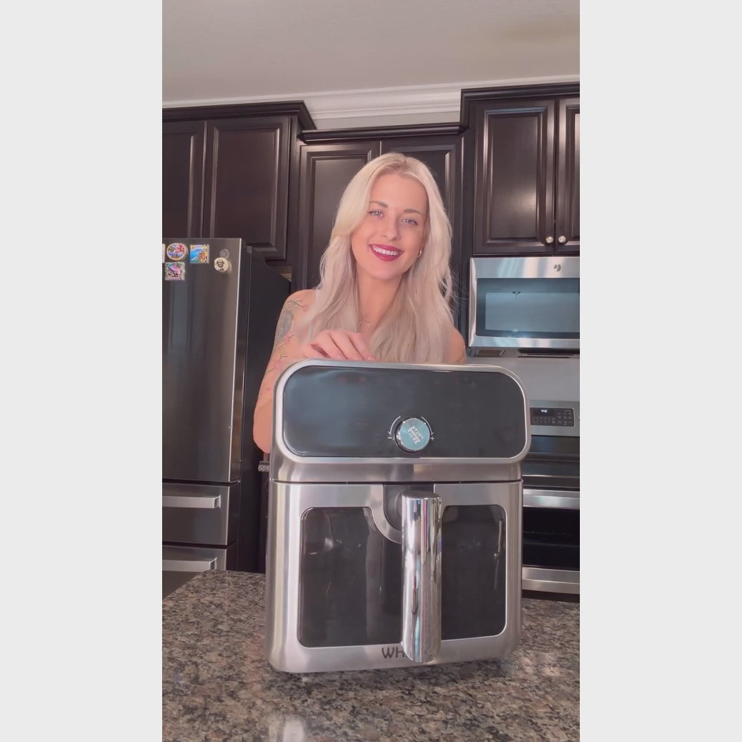 WhallPro 6QT All-Stainless Air Fryer, 8-in-1 Hot Oven with Digital LED Touchscreen